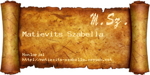 Matievits Szabella névjegykártya